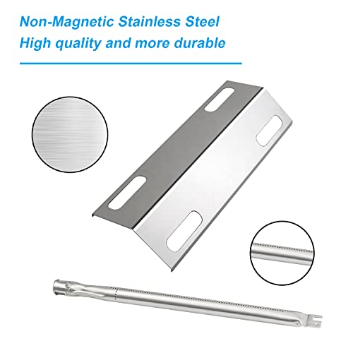 Plowo Stainless Steel Grill Replacement Parts for 3 Burner Ducane Affinity 3000 Series, 3100 3200 3400, 4100, 4200, 4400, 31421001, 18" Burner Tubes and 15 3/8" x 6" Grill Heat Plates BBQ Repair Kit - Grill Parts America