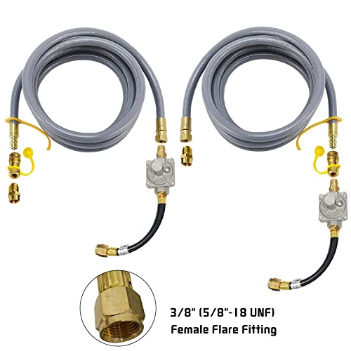 MCAMPAS 10 Feet 1/2" ID Natural Gas Quick Connect Hose and Regulator Replacement for Kitchen-Aid 710-0003 Gas Grill Conversion Kit,Convert 4-Burner Cabinet Style Gas Grill to Natural Gas - Grill Parts America