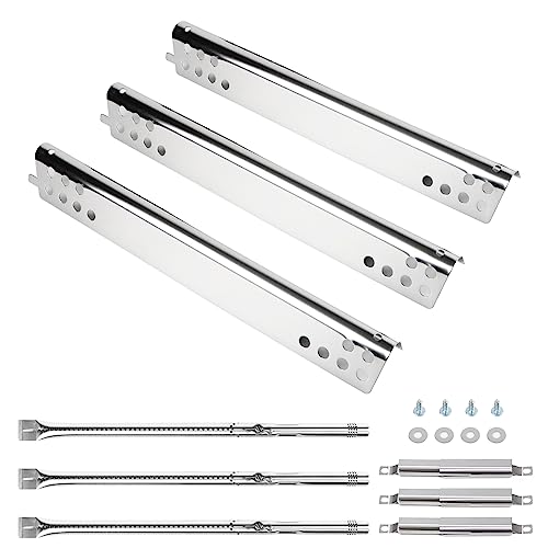 Barbqtime Grill Replacement Parts for Charbroil Advantage Series Grill, 14.38" Grill Burner & Heat Plate for 3 Burner Char-Broil Grill 463343015, 463335115, 463436815, Char Broil Grill Parts Set - Grill Parts America