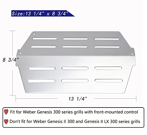 Leship Grill Replacement Parts for Weber Genesis 300 Series E310 E320 E330 EP310 EP320 EP330 S310 S330 Grills(Front Control), 17.5-inch Flavorizer Bars and Heat Deflectors Replace for Weber 7620 7622 - Grill Parts America