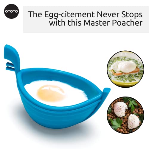 NEW!!! Eggondola Egg Poacher by OTOTO - Poached Egg Silicone Egg Cooker - Gondola Egg Silicone Poacher for Cooking Eggs - Kitchen Egg Cooker, Perfect Egg Maker - Egg Design Maker, Egg Kitchen Gadgets - Grill Parts America