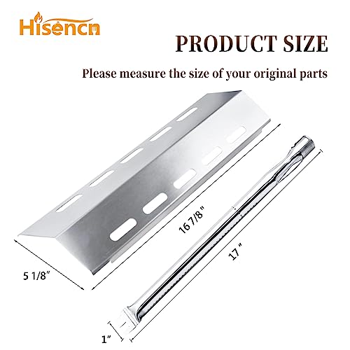 Hisencn Replacement Parts for Ducane 30400042, 30400043, 30558501 Gas Grill,Stainless Steel Burner Tube, Heat Plates Tent Shield, 19 3/4'' Cooking Grid Grates for Ducane 5 Burner Replacement Parts - Grill Parts America