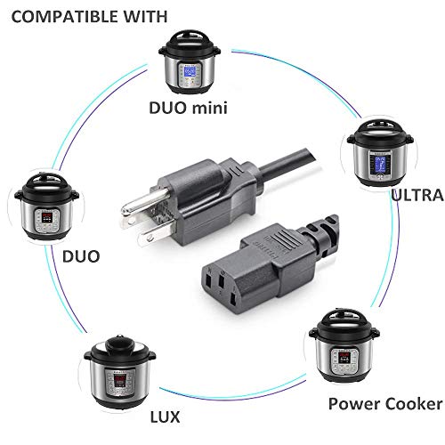 Gourmet 2 prong power cord and fuse combo compatible with Instant Pot LUX60