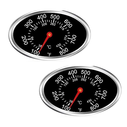 2PCs Grill Lid Thermometer Heat Indicator Replacement Temperature Gauge for Nexgrillfor Grill Master Nexgrill 720-0697, 720-0737, BBQ 720-0830H, 720-0888 - Grill Parts America