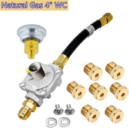 MCAMPAS Natural Gas/Propane Grill Conversion Kits, Natural Gas & Propane Gas Interchange Pressure Regulators Valve with Orifice Nozzle Fit for Weber Genesis or Genesis II - Grill Parts America