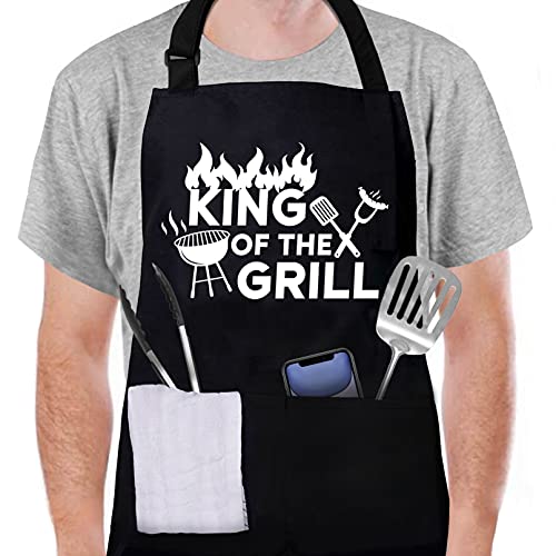 Banana King Funny Aprons for Men,Boyfriend, Fiance-King of The Grill-Husband Gifts from Wife-Mens Aprons for Cooking Funny-Personalized Aprons for Dad-Bbq Aprons for Father's Day,Birthday, Christmas - Grill Parts America