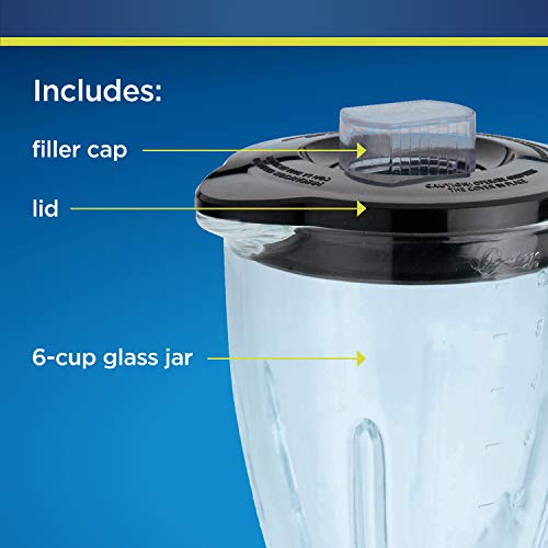 Oster Blender 6-Cup Glass Jar, Lid, Black and clear - Kitchen Parts America