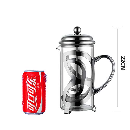 Miuly French Press Coffee Maker,304 Grade Stainless Steel & Heat Resistant Borosilicate Glass, (1 Liter,34OZ - Kitchen Parts America