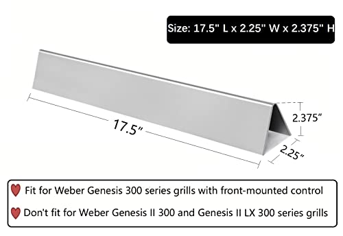 Leship Grill Replacement Parts for Weber Genesis 300 Series E310 E320 E330 EP310 EP320 EP330 S310 S330 Grills(Front Control), 17.5-inch Flavorizer Bars and Heat Deflectors Replace for Weber 7620 7622 - Grill Parts America