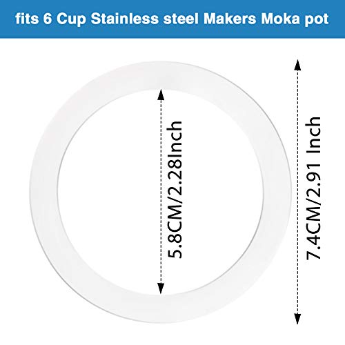 Boao Moka Express Replacement Funnel Kits, 3 Packs Replacement Gasket Seals, 1 Stainless Steel Replacement Funnel with 1 Pack Stainless Filter Replacement(6-Cup) - Grill Parts America