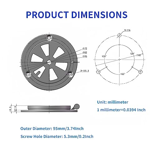 BBQ Smoker Air Vent Set, 2 Pieces Stainless Steel Grill Damper for Increased Airflow, Replacement Parts for Grill, Stove and Smoker - Grill Parts America