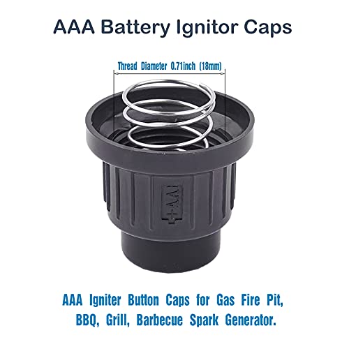 A.I.FORCE 2Pcs AAA Battery Igniter Caps, Ignitor Push Button with Springs and mounting Thread, Ignition Caps Replacement for Gas Fire Pit, BBQ, Grill, Barbecue Spark Generator - Grill Parts America