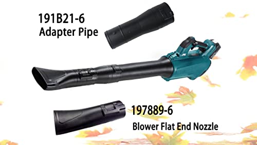 191B21-6 191L13-5 Adapter Pipe & 197889-6 Flat end Nozzle, Compatible with Makita Blower, for Makita X2 36V Hand Held Blower XBU02Z - XBU03 18V Brushless Cordless Blower - Grill Parts America