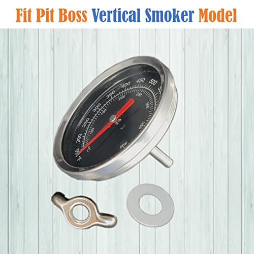 Replacement Black Dome Thermometer for Pit Boss 2-Series / 3-Series Vertical Smoker Grills, Pit Boss Memphis Ultimate Thermometer,Pit Boss PB1230G Combo Grills Heat Indicator - Grill Parts America