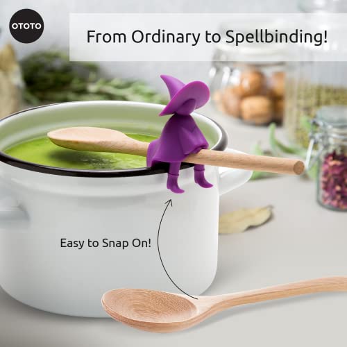 OTOTO Agatha Spoon Holder for Stove Top - Witchy Gifts for Homecooks - Spatula Holder and Cooking Spoon Rest for Stove Top and Kitchen Counter - Heat-Resistant, BPA-Free Fun Cooking Gadgets - Grill Parts America