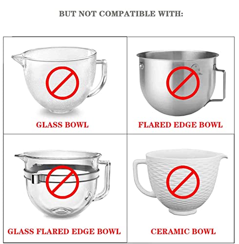 Mixer Bowl Lid Covers for KitchenAid 5.5-6 Quart Bowls - Stand Mixer Bowl  Covers to Prevent Ingredients from Spilling, Fits Bowl-Lift Models KV25G  and