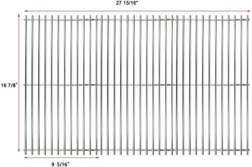 Hisencn 16 7/8" Grill Grates Replacement for Charbroil 463436213, 463436214, 463436215, 463420508, 463440109, 463441312, 463441514, Thermos 461442114, Stainless Steel Cooking Grate, G432-1800-W1 - Grill Parts America