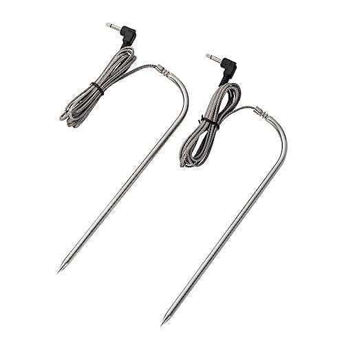 Suppmen 2 Packs Temp Meat Probe Replacement Parts for Pellet Grills and Smokers, 3.5 mm Plug，Comes with 1pc Cable Zip Ties - Grill Parts America