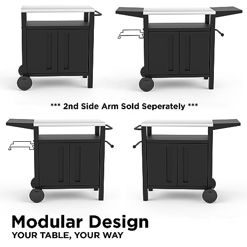 EMBERLI XL Grill Cart Outdoor with Storage with Wheels - Modular Grill Table of Outside BBQ, Blackstone Griddle 17" 22", Bar Patio Cabinet Kitchen Island Prep Stand - Grill Parts America