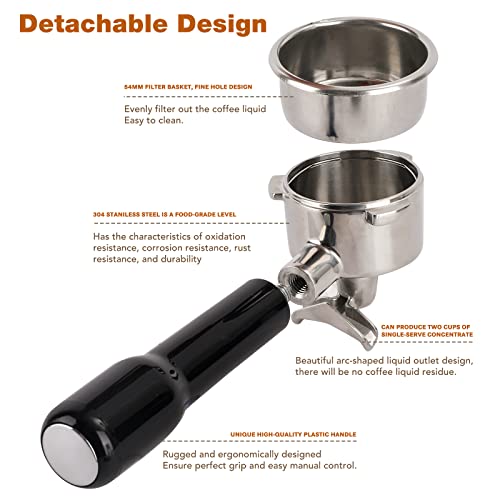 54mm Coffee Portafilter for Breville Barista Express - Stainless Portafilter Filter Holder - Breville Parts Compatible with BES870XL/BES870BSXL/BES878BSS/BES880BSS/BES840XL -Breville Espresso Machine - Kitchen Parts America