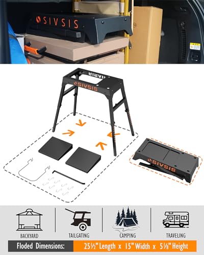 Griddle Stand for Blackstone 17''/22'' Griddle, Portable Blackstone Stand with Sideshelfs, Tool Hooks, Paper Towel Holder and Garbage Bag Holder, Foldable Grill Stand for Ourdoor Tailgating or Camping - Grill Parts America