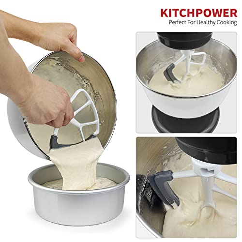 KITCHPOWER 4.5-5 Quart Flex Edge Beater for KitchenAid Tilt-Head Stand Mixers,Kitchen Aid Attachments for Mixer,Flat Beater With Flexible Edges,White - Kitchen Parts America