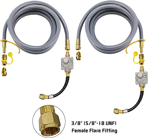 MENSI 𝑴𝑬𝑵𝑺𝑰 Replacement of 3030 CNG 4.0" & LP 10" for Kitchen-Aid 710-0003 Gas Grill Natural Gas Conversion Kit Regulator with Hose 1/2" Male Flare Fitting - Grill Parts America