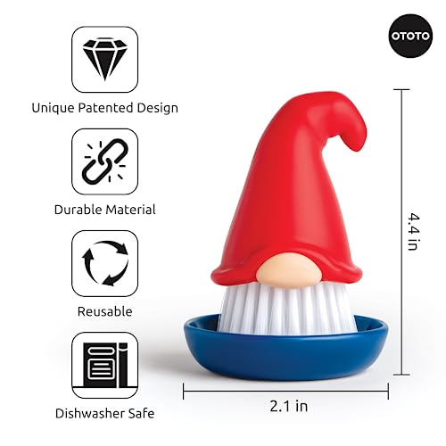 New!! Beardy Dish Brush by OTOTO - Kitchen Scrubbers for Dishes, Kitchen Scrub Brush for Cleaning Dishes, Dish Scrubber Brush - Gnome Gifts, Cute Kitchen Accessories, Funny Kitchen Gadgets - Grill Parts America