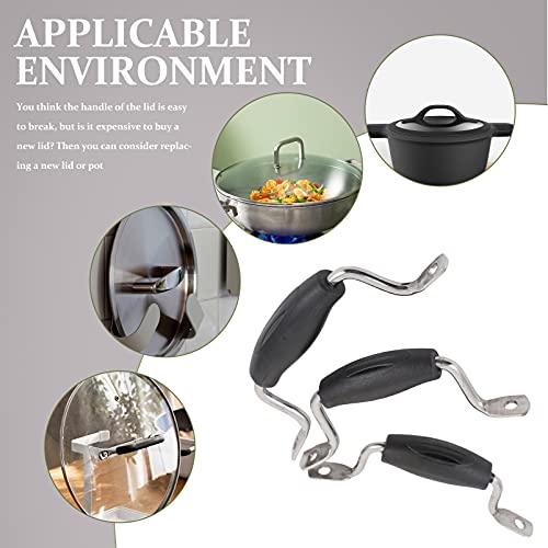 SEWACC 1 Set Pot Lid Cover Knob with Stander Holder Long Handle Kitchen Cookware Replacement Pan Pot Handgrip Lid Knob Cap - Kitchen Parts America