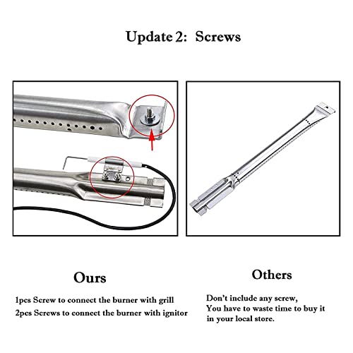 Hisencn Grill Replacement Parts for Charbroil 6 Burner 463230515, 463230514, g431-0300-w2a, G433-0016-W1, Grill Burner, Heat Plate Tent Shield, Adjustable Crossover Tubes, Ignitor Repair kit - Grill Parts America