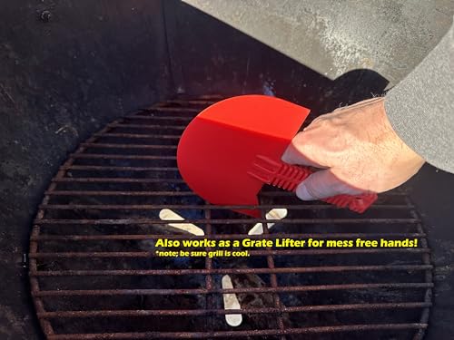 LavaLock Smok-n-Scrape Grill and Smoker Scraper, Residue Remover Cleaning Tool for Weber Kettle, Weber Smokey Mountain, UDS, WSM (Red Smoke-n-Scrape) - Grill Parts America