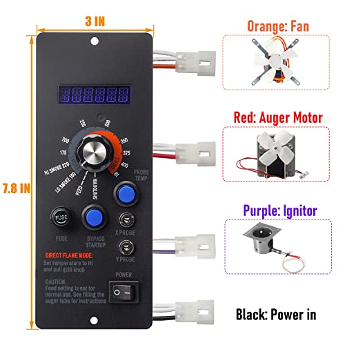 Digital Thermostat Controller Kit Replacement Parts Compatible with Camp Chef Wood Pellet Grills Smoker PG24STX/PG24XT/PG24S/PG24WWS, Include Meat Probe, Temperure Sensor Probe, and Igniter Hot Rod - Grill Parts America