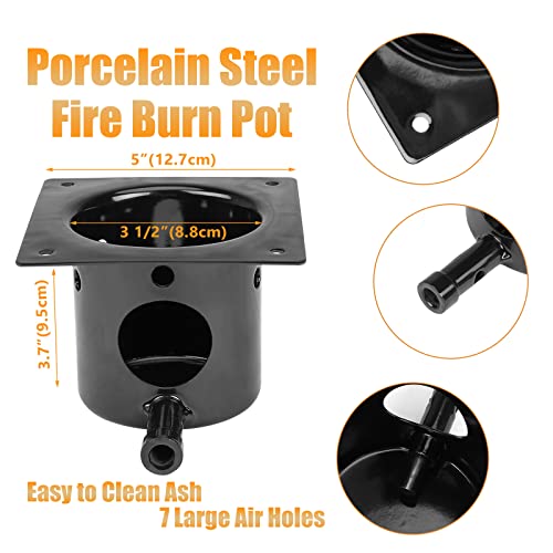 Hisencn Porcelain-Enameled Fire Burn Pot and Hot Rod Ignitor Kit Replacement Parts for Pit Boss and Traeger Pellet Grill with Screws and Fuse - Grill Parts America