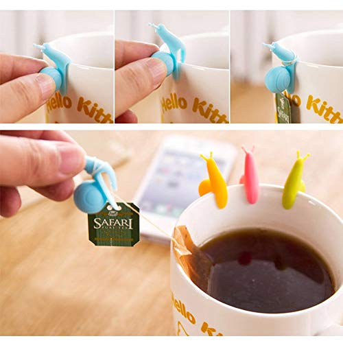 10pcs Cute Snail Shape Silicone Tea Bag Holder Cup Mug Candy Colors Gift Set - Grill Parts America