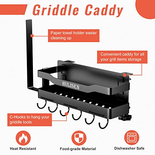 HULISEN Griddle Caddy, Grill Caddy for Blackstone 28"/36" Griddle Accessories and Prep Cart, BBQ Tool Organizer, Barbecue Grilling Storage Box with Paper Towel Holder for Outdoor Grill, No Drilling - Grill Parts America