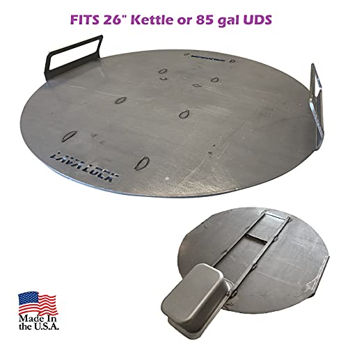 Flat top Griddle Grate for UDS Barrell Drum Smokers Grill Plate also fits for Weber Smokey Mountain WSM and Kettle Thick Steel with handles (25.5 (for 26.5 in. Kettle)) - Grill Parts America