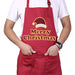 Christmas Apron for Men with Adjustable Neck, 3 Front Pockets Gift for Him (Red) - Grill Parts America