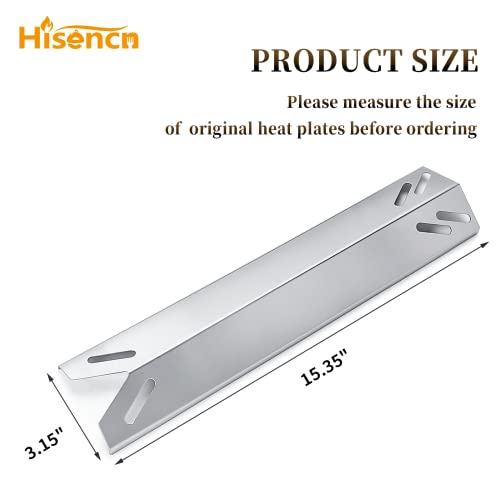 Hisencn 15.35'' Heat Plates for Cuisinart 2556, 2456, GAS2456AS, GAS2556AS, GAS1456ASO, GAS1456BSO, GAS2420AS, Heat Tents Replacement Parts for Cuisinart 5-Burner Gas Grill, Stainless Steel, 5-Pack - Grill Parts America
