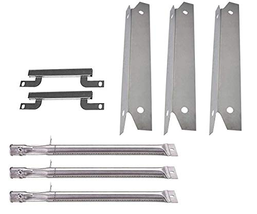 Votenli S9061A(3-Pack) S1048A(3-Pack) Replacement 13 1/8 inches Stainless Steel Heat Plates and Stainless Steel Grill Burner Crossover Tube for Brinkmann 810-3331-F - Grill Parts America