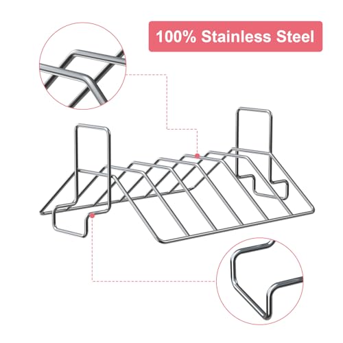 BMMXBI U-Shape Turkey Roasting Rack, 2 in 1 Turkey Stainless Steel Roaster Rack and Rib Rack Compatible with Large and XLarge Big Green Egg Grill Accessories, for 18" or Bigger Kamado Joe Grill - Grill Parts America