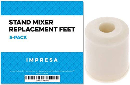 KitchenAid Compatible Mixer Feet (5-Pack) - Universal Replacement Rubber Feet for KitchenAid Stand Mixers - Replacement for 4161530 and 9709707 Foot - By Impresa Products - Kitchen Parts America