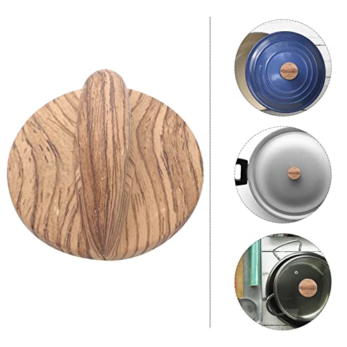 Angoily 2pcs Pot Lid Knob Pan Lid Holding Handle Universal Kitchen Cookware Lid Replacement Knob for Home Kitchen Wood Color - Kitchen Parts America