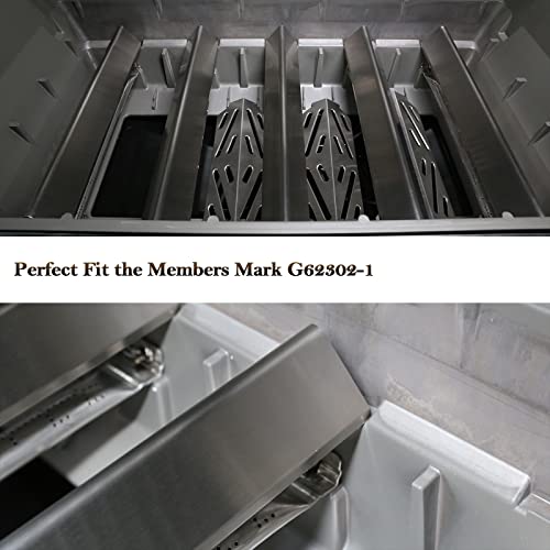 Hisencn 16.3'' Heat Plates for Members Mark G62302-1, G54502-1 Gas Grill, Heat Tent for Member's Mark 5 Burner & 4 Burner Series Gas Grill, Stainless Steel, 5-Pack - Grill Parts America
