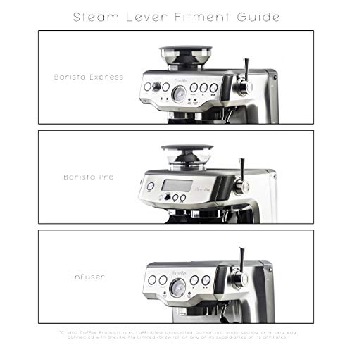 Crema Coffee Products | Replacement Steam Lever for Breville Espresso Machines | White | Fits the Barista Express, Infuser, Barista Pro - Kitchen Parts America