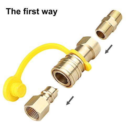 EXCELFU 3/8 Inch Natural Gas Quick Connect Fittings, LP Gas Propane Hose Quick Disconnect Kit - Grill Parts America