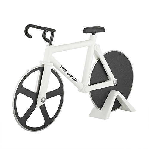 Bicycle Pizza Cutter - The Tour de Pizza Bicycle Pizza Cutter has Dual Stainless Steel Pizza Cutter Wheels - Unique Gifts - Funny Gifts - Kitchen Gadgets - tiktok trend items - Bike Pizza Cutter - Grill Parts America