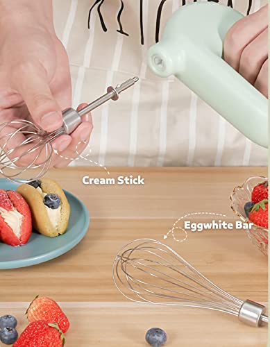 LEXIVIA MINI Household Cordless Electric Hand Mixer | USB Rechargeable Handheld Egg Beater with 2 Detachable Stir Whisks &4 Speed Modes | Baking At Home For Kitchen | Lightweight & Portable - Kitchen Parts America