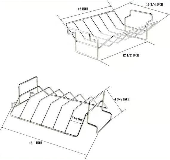 VBOYL U Shape rib racks for smoker stainless steel - Grill Parts America