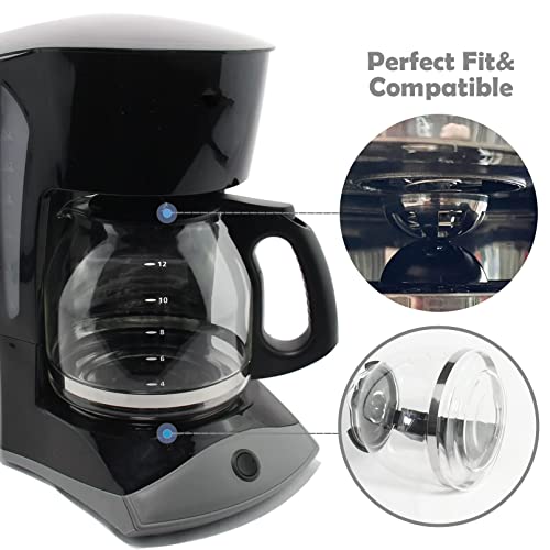 Cestlaive 12-Cup Replacement Coffee Carafe Compatible with Mr. Coffee Coffee maker Pot, Replace Part# PLD12 PLD12-RB Series, Black Handle - Kitchen Parts America