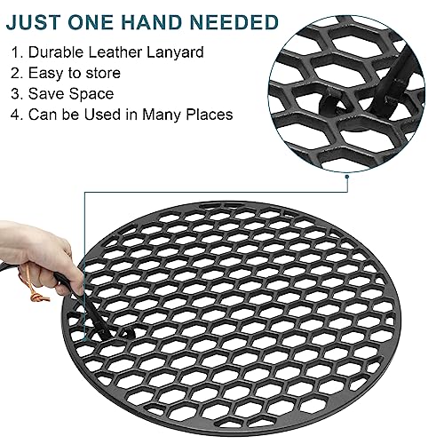 BMMXBI 21.5" Cast Iron Cooking Grate for Weber Original Kettle Premium 22" Charcoal Grill, Non-Stick Grids Replacement for Weber 22'' Smokers Grill, Give a Universal Grid Lifter as a Gift - Grill Parts America